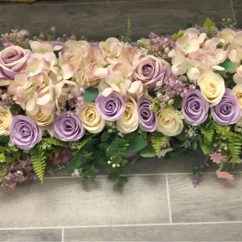 Floral Centerpiece Arrangement in Lavender and Cream - Home Accents